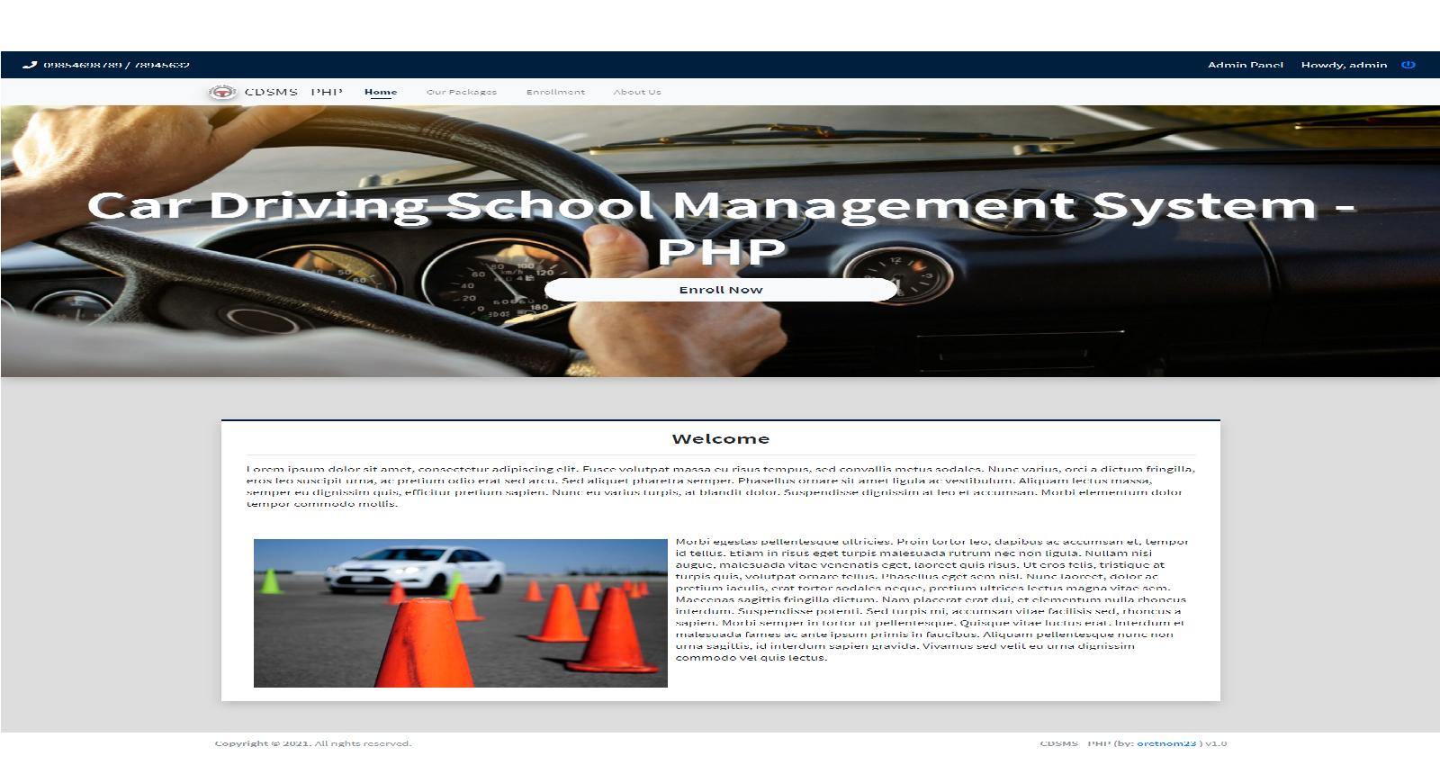 Car Driving School Management System