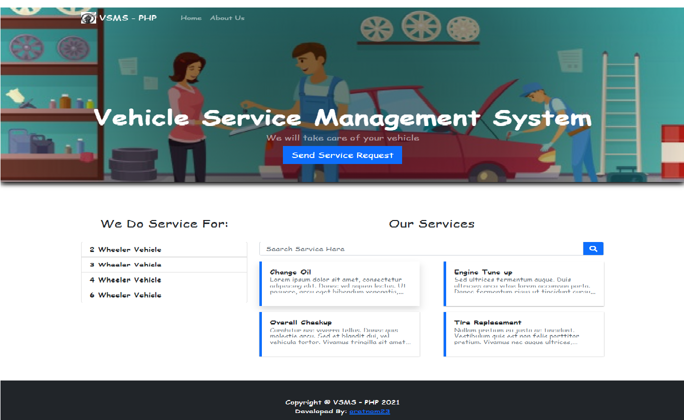 Vehicle Service Management System