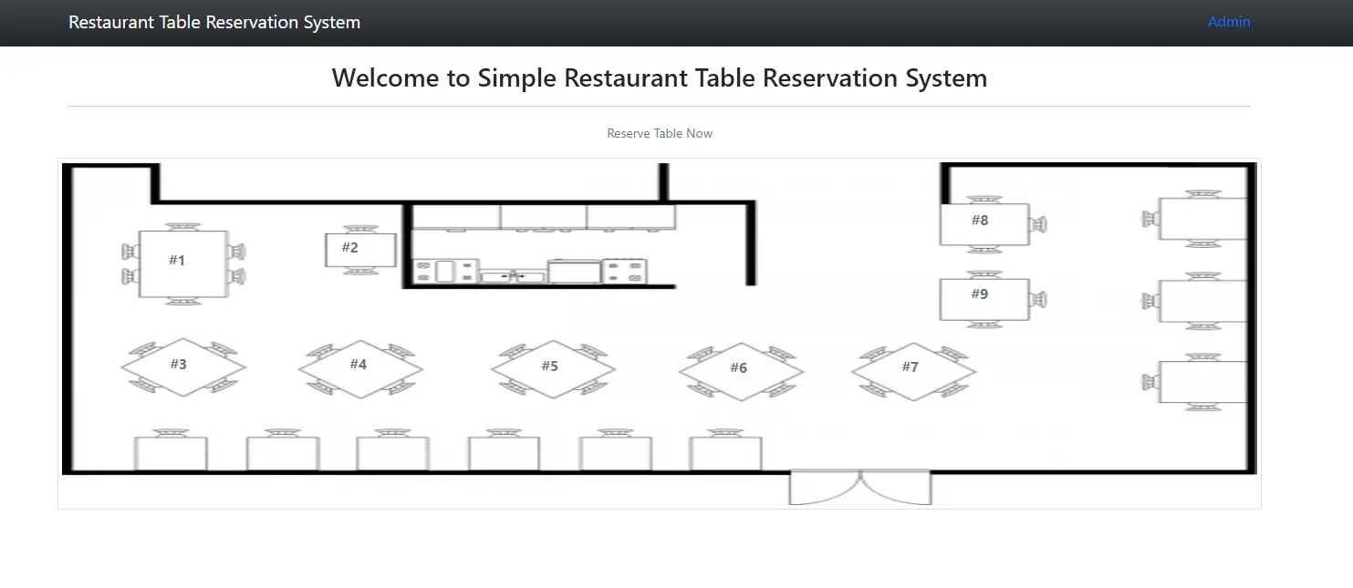 Simple Restaurant Table Reservation System with Floor Plan Mapping
