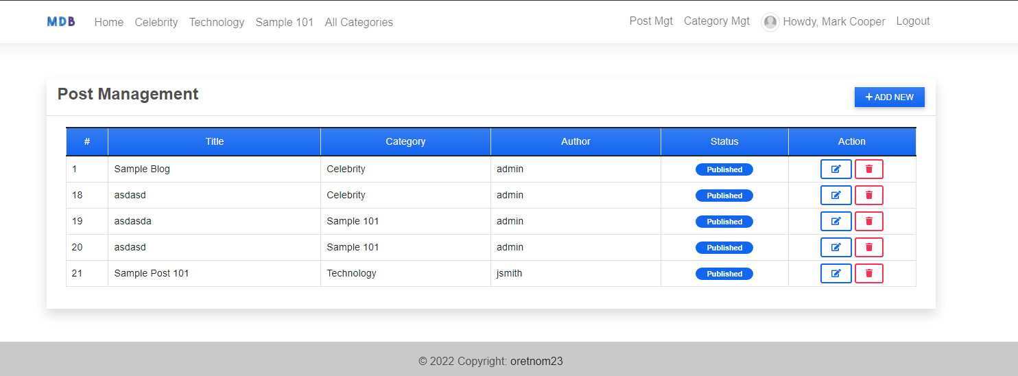 Blog Site System Project