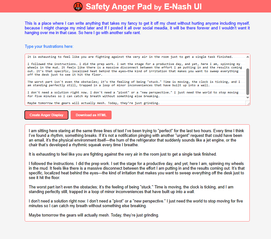 Safety Anger Pad using HTML, CSS, and JS