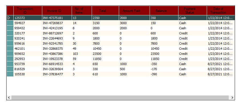 Beer Parlour Billing System