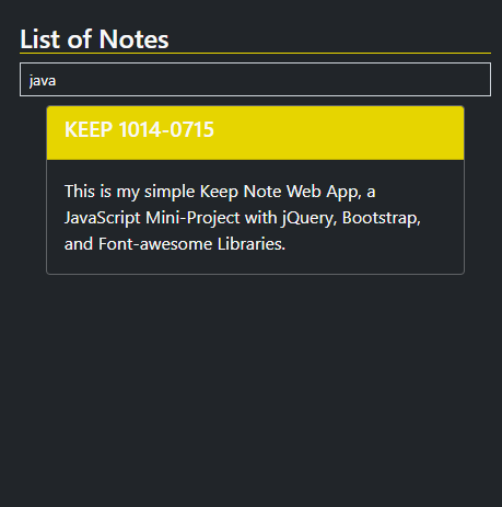 Keeping Notes Web App