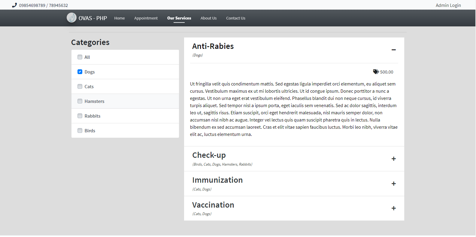 Online Veterinary Appointment System