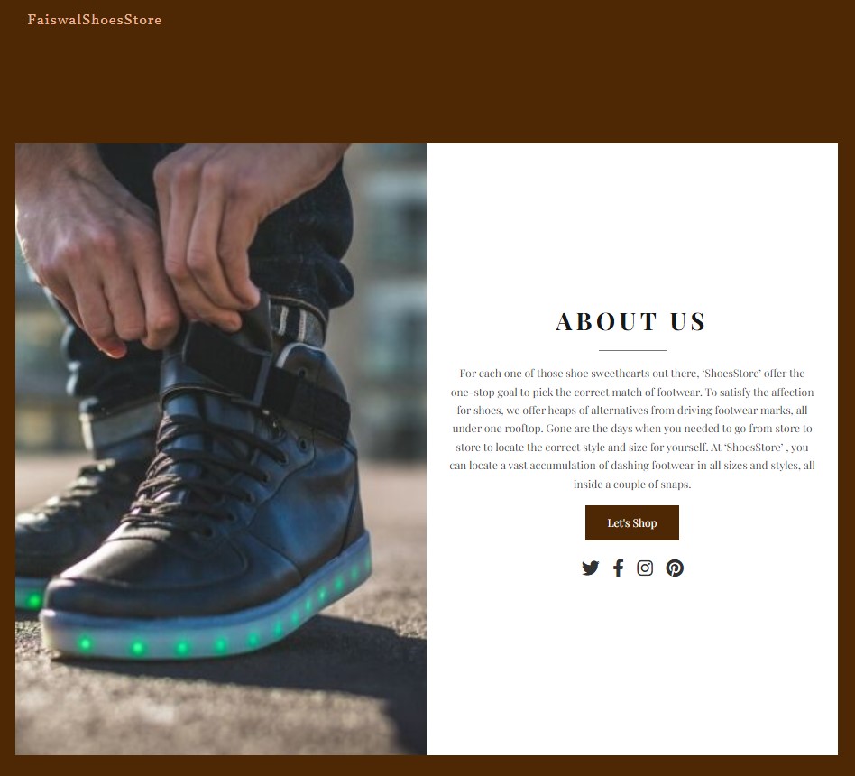 Online Shoes Store System Template using HTML, CSS, and JavaScript