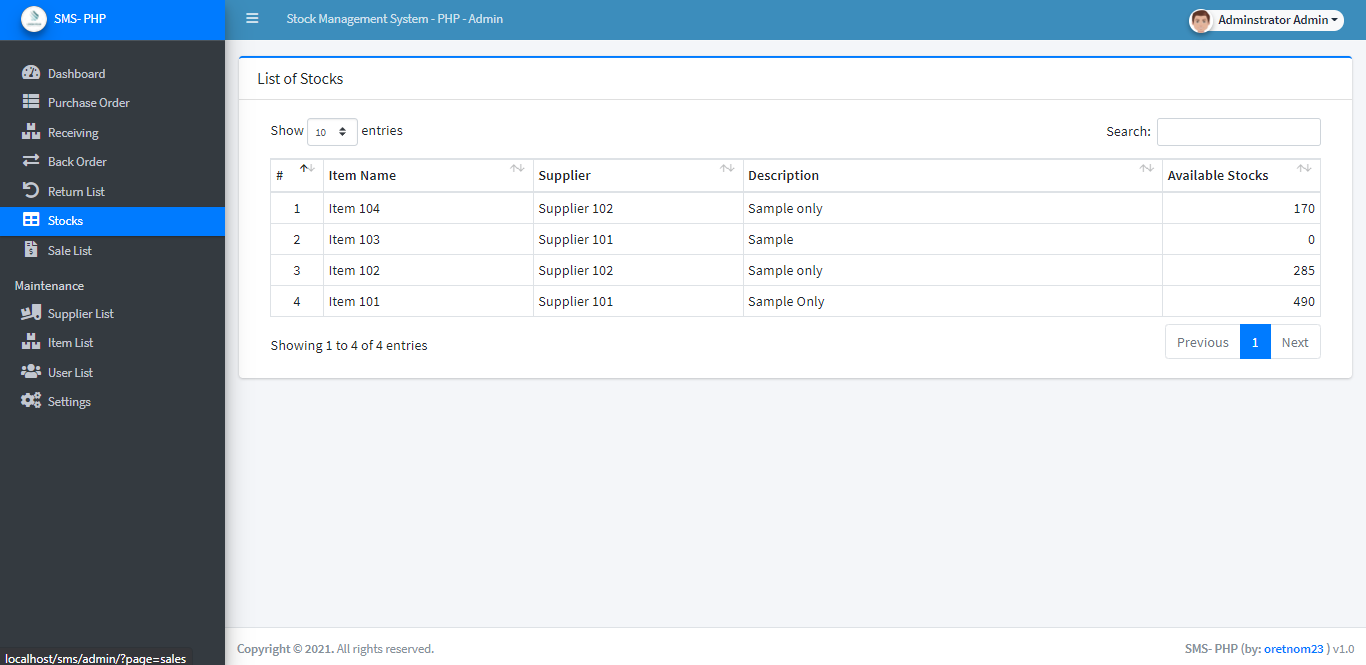 Stock Management System