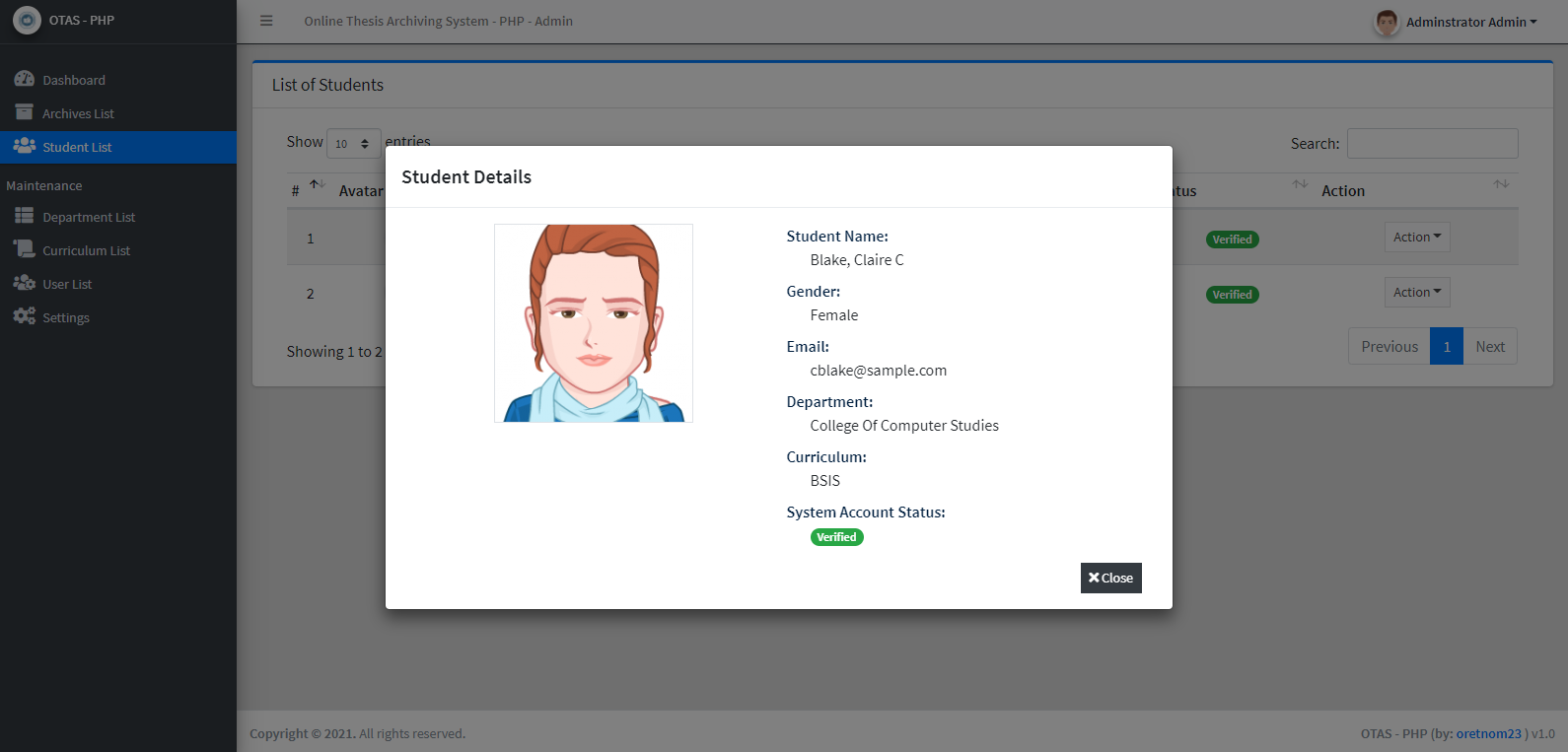 Online Thesis Archiving System