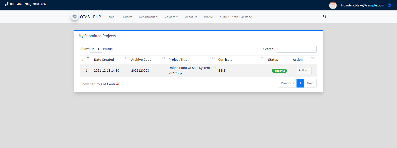 thesis online archiving system