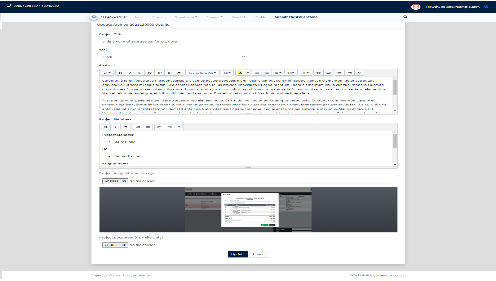 campcodes online thesis archiving system