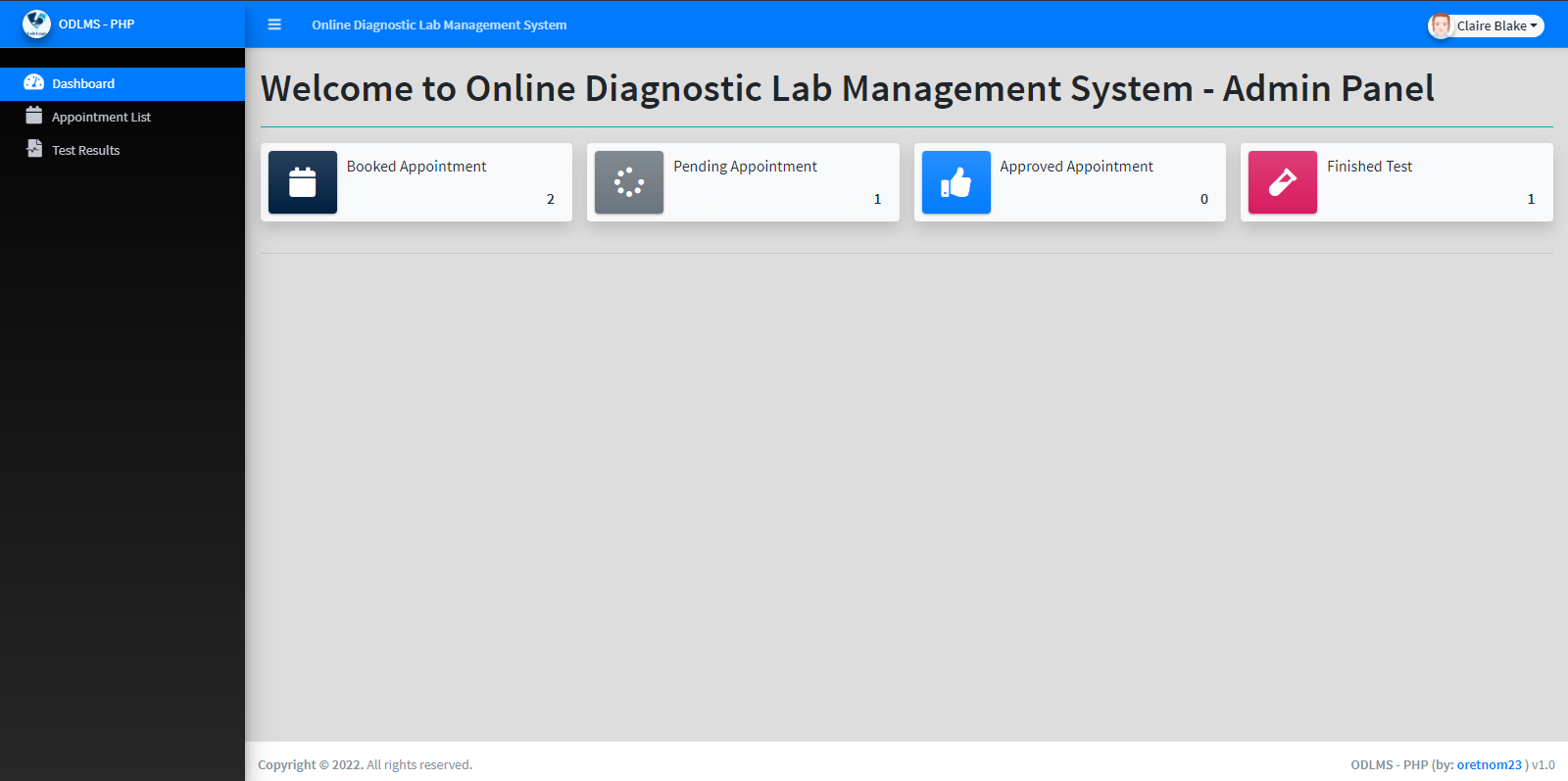 Online Diagnostic Lab Management System