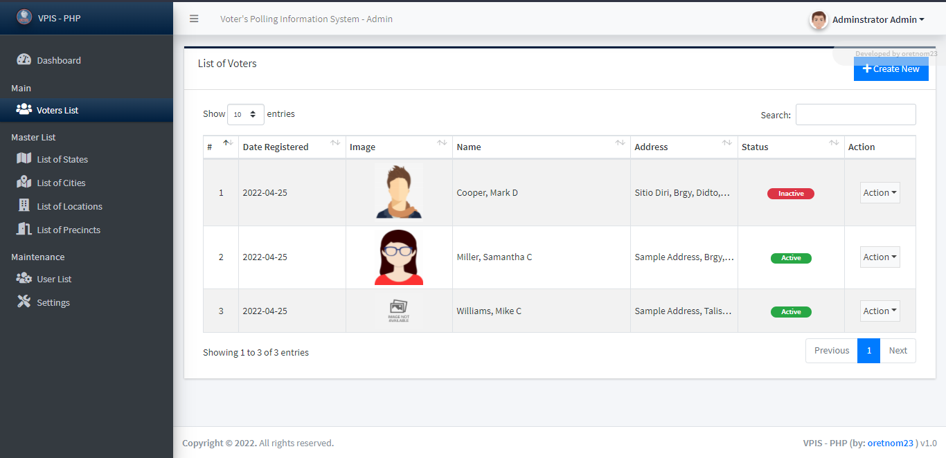Voter's Polling Information System