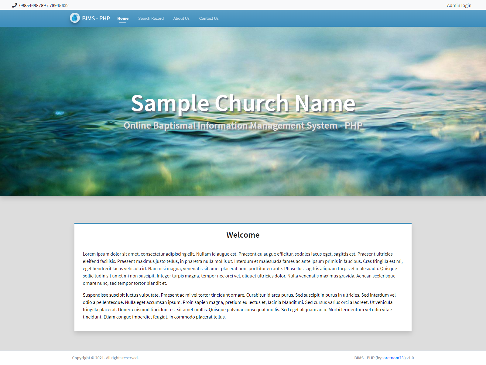 Online Baptismal Information Management System