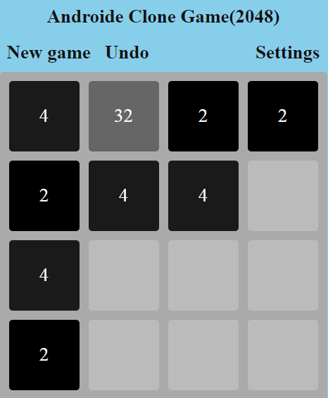 Android Clone Game(2048) in JavaScript Free Source Code | SourceCodester
