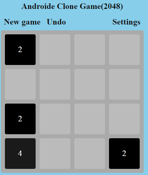 Android Clone Game(2048) in JavaScript Free Source Code | SourceCodester