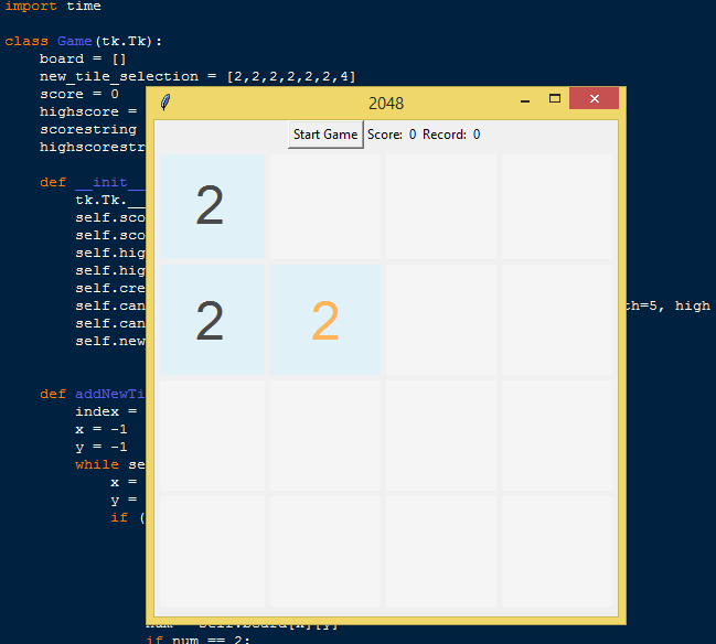 Simple Android Game(2048) in Python Free Source Code | SourceCodester