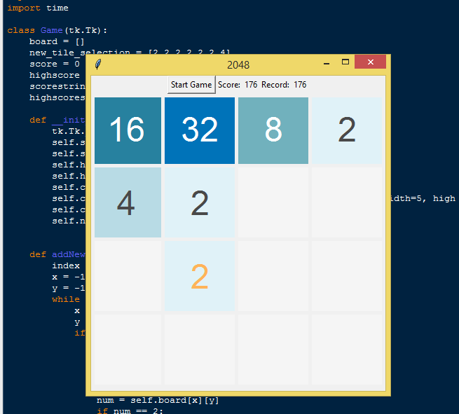 Simple Android Game(2048) in Python Free Source Code | SourceCodester