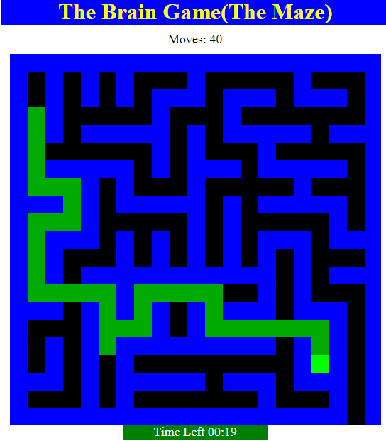 Simple Brain Game(The Maze) in JavaScript Free Source Code