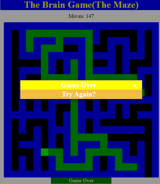 Simple Brain Game(The Maze) in JavaScript Free Source Code | SourceCodester