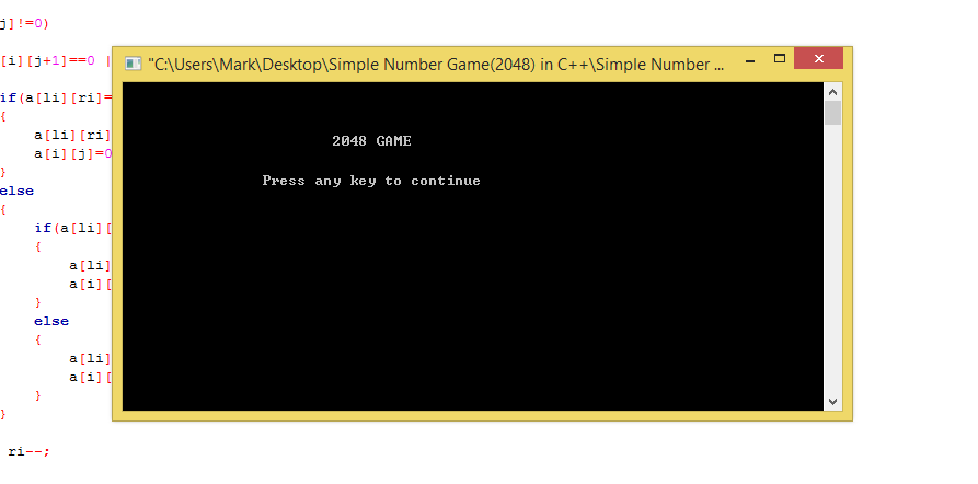 Simple Number Game(2048) in C++ Free Source Code | SourceCodester