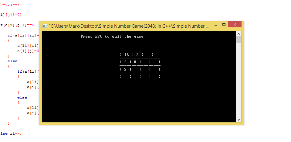 Simple Number Game(2048) in C++ Free Source Code | SourceCodester
