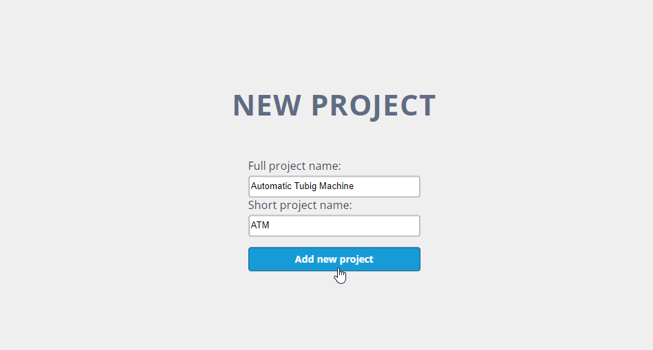 Add Project Page