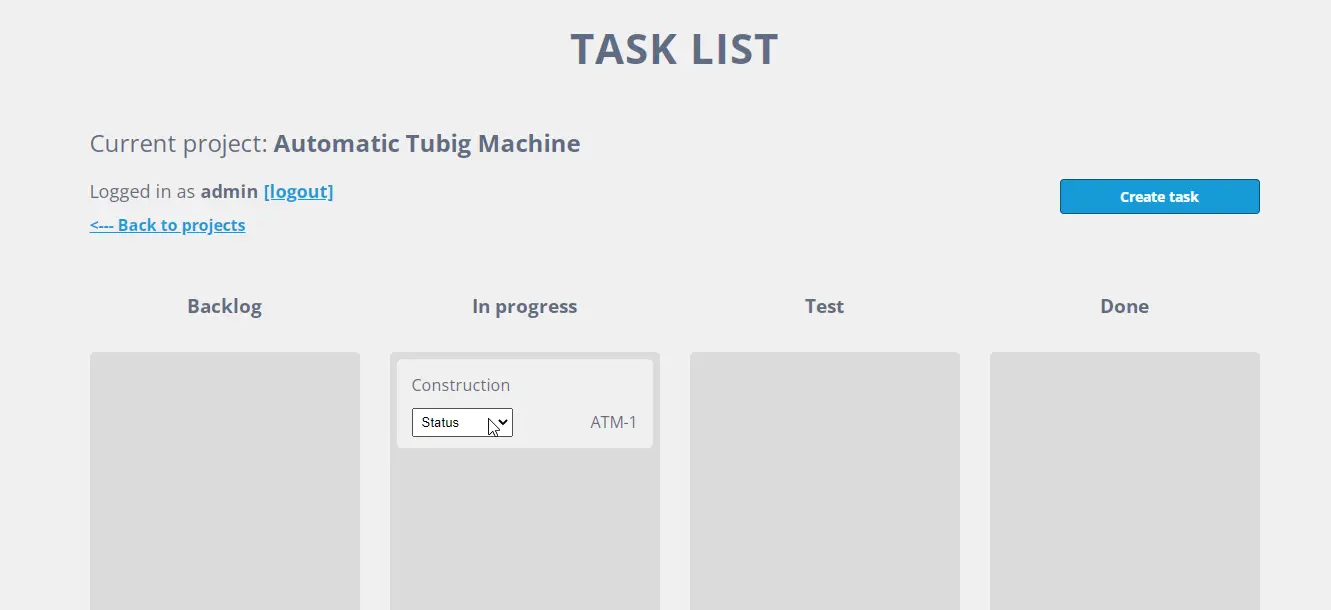 Task List Page