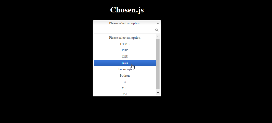 select option html js