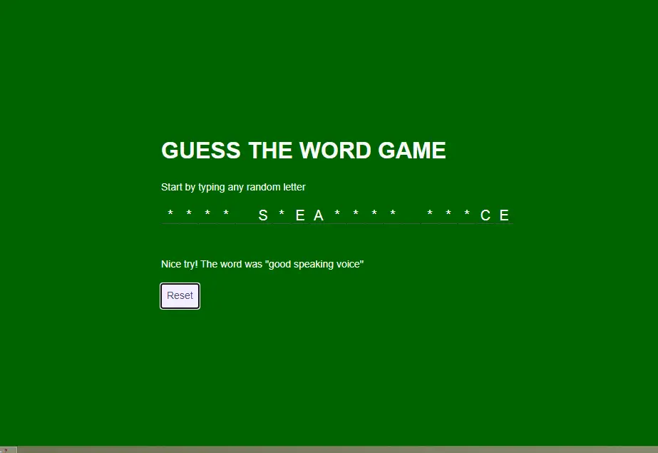 Guess the Word Game using JavaScript with Source Code Guess the Word Game w...
