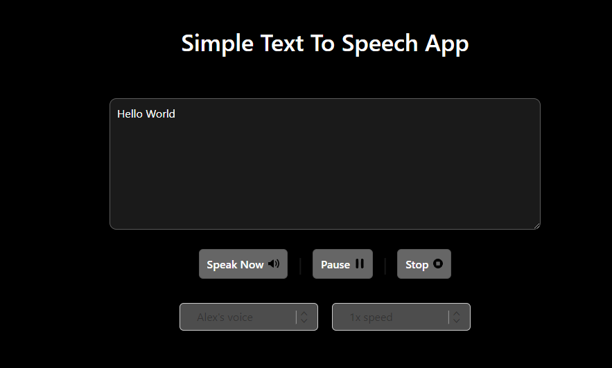 text to speech app javascript
