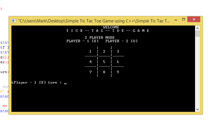 C++ Tic Tac Toe Game project