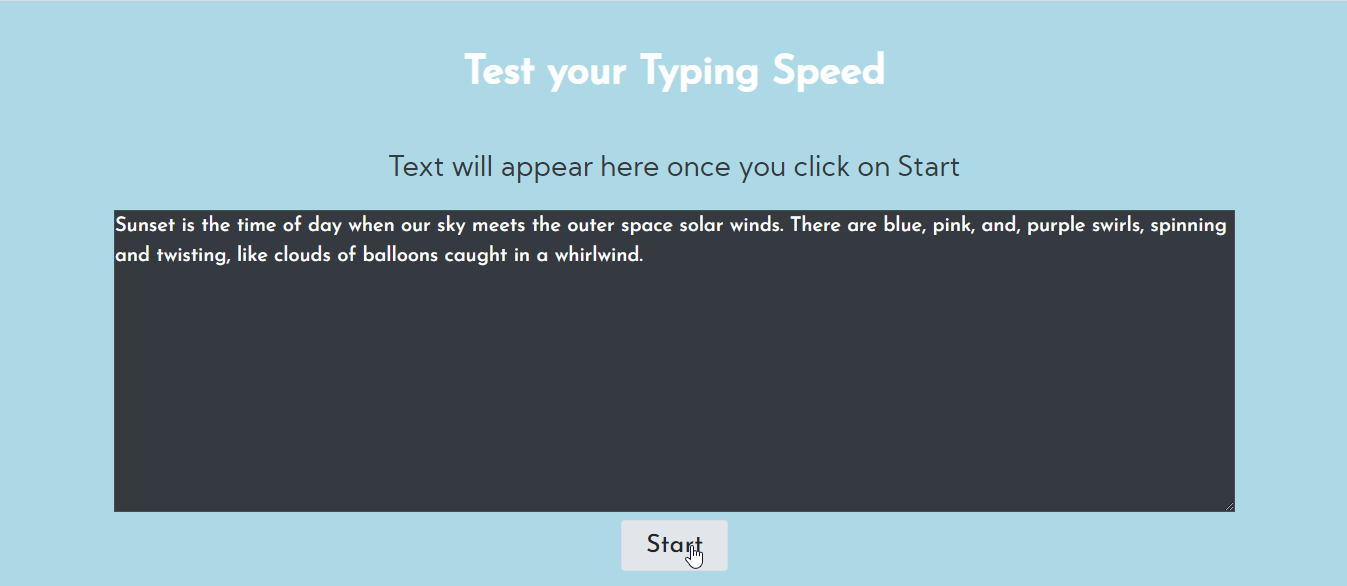 Fast typing test