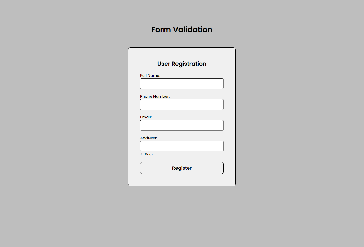 User Registration