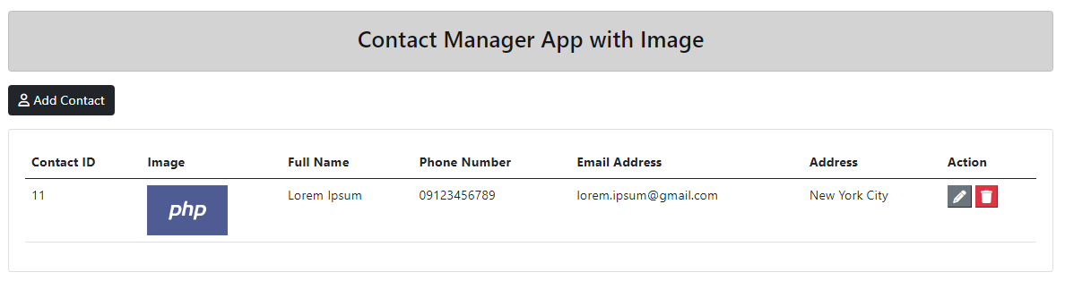PHP CRUD with Image