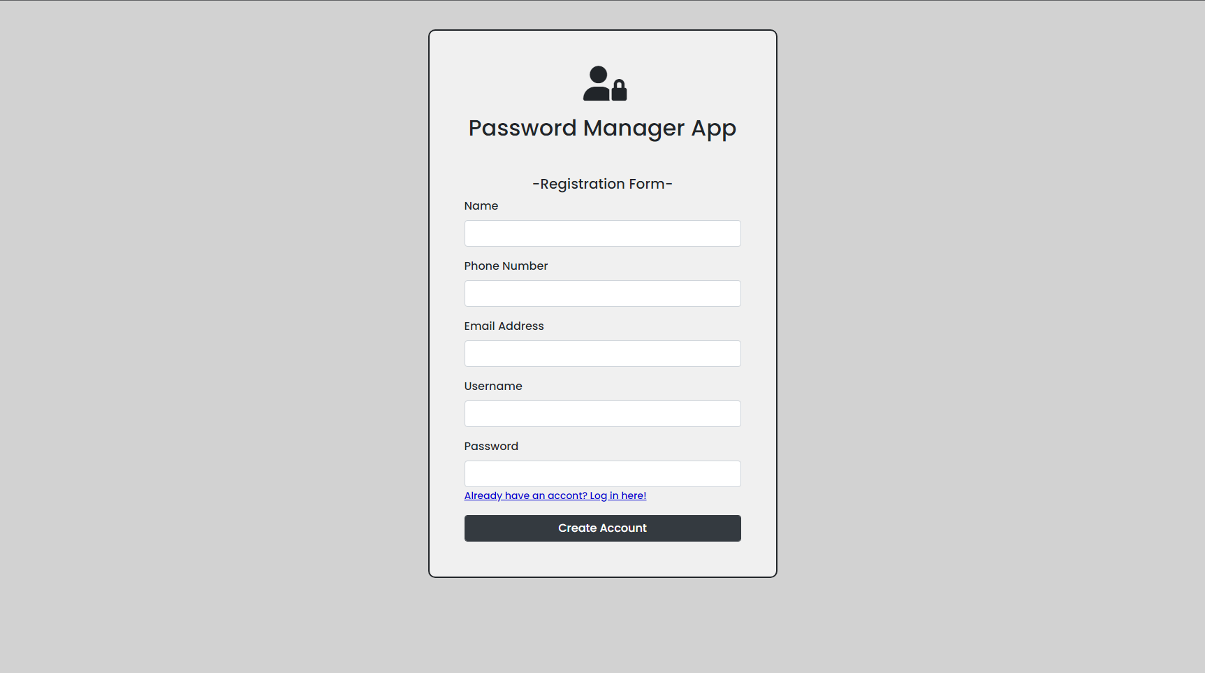 Registration Page