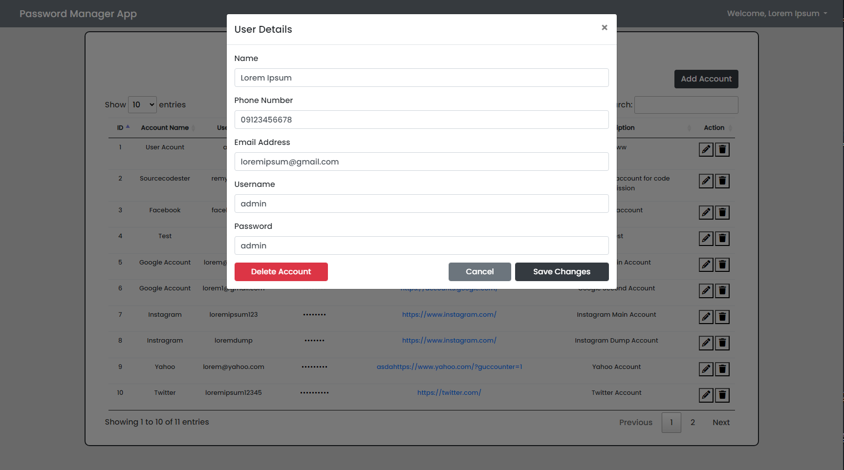 Edit User Details