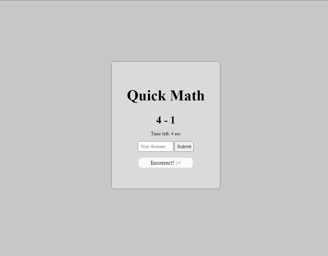 Incorrect Answer