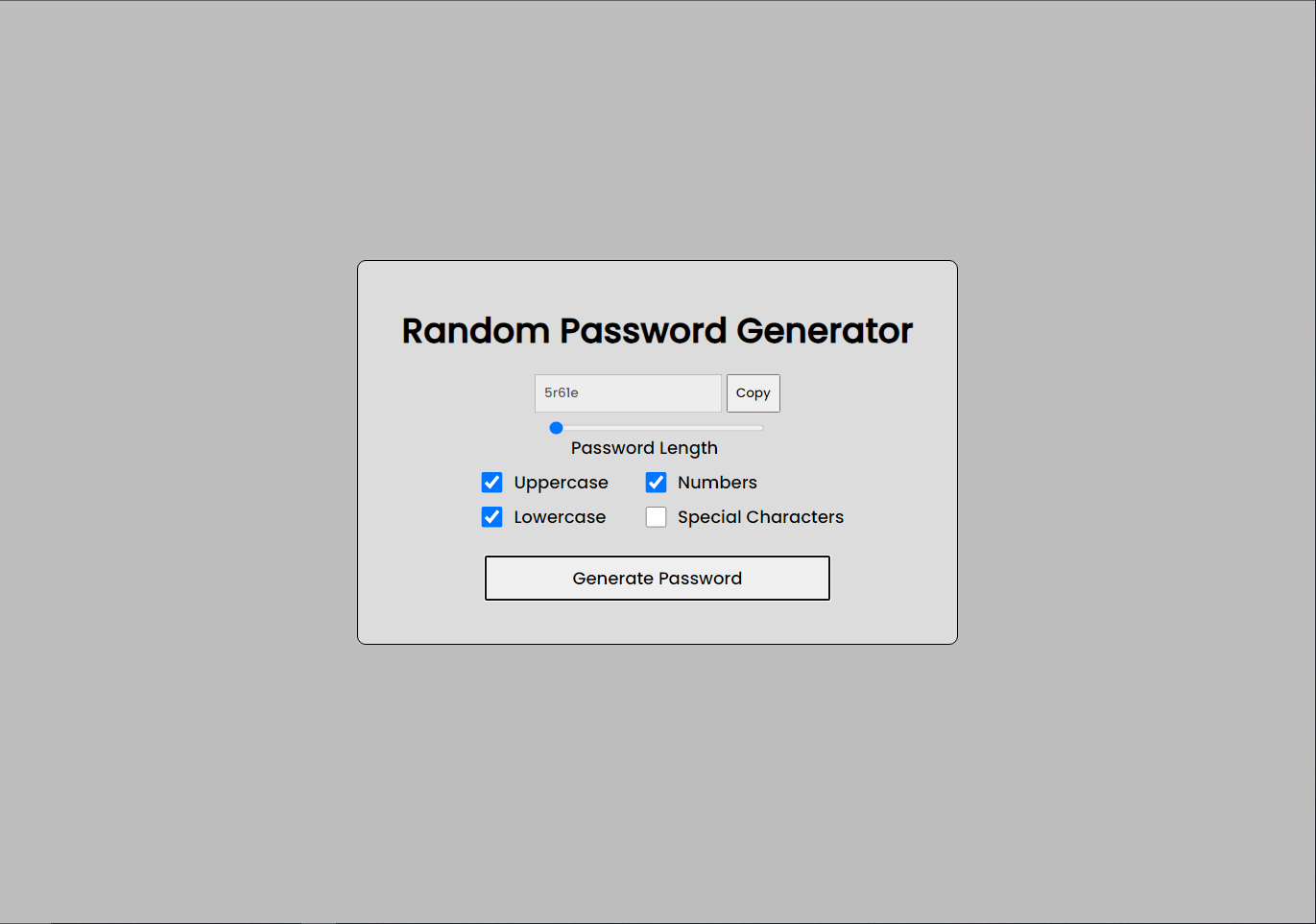 Generating Password