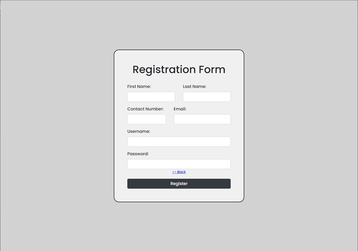 Registration Area