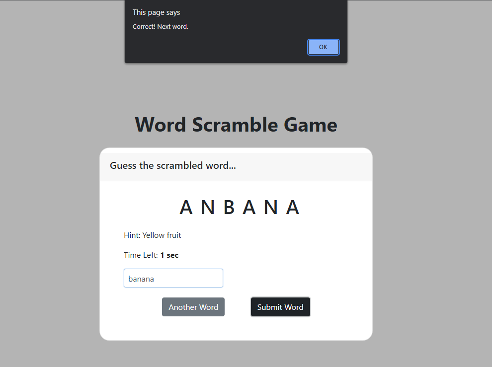 Word Scramble Game