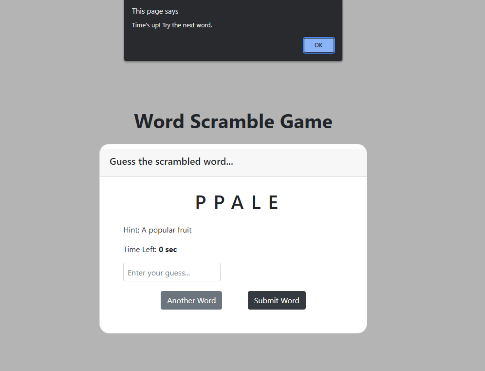 Word Scramble Game