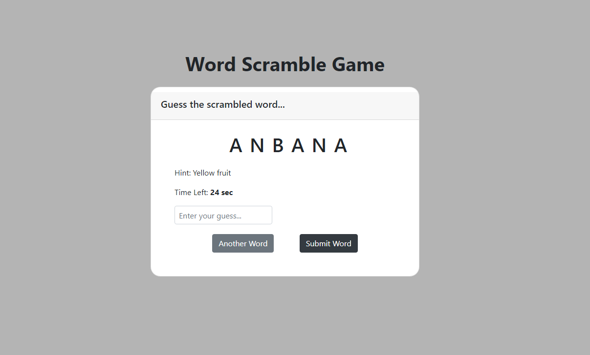 Word Scramble Game