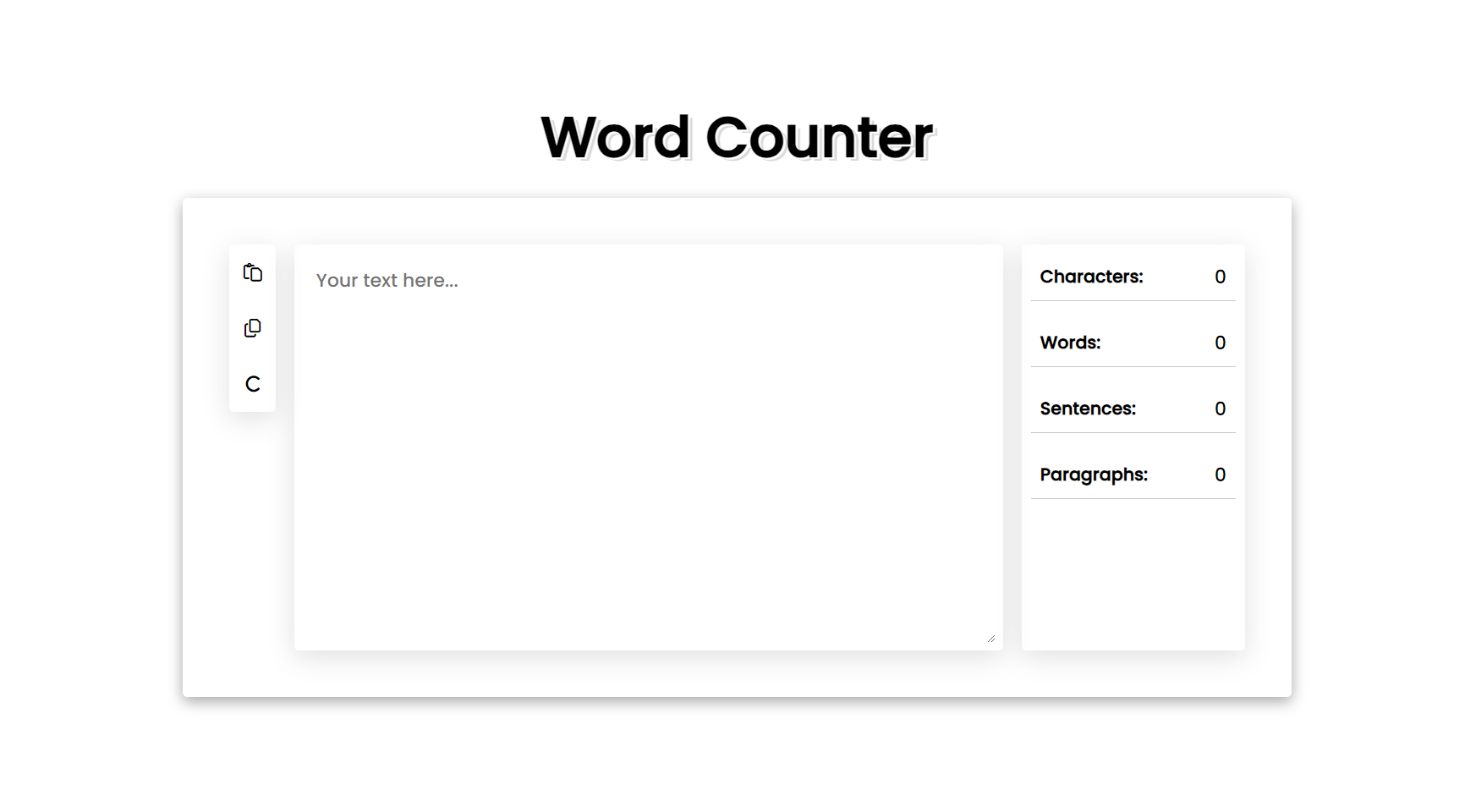 Word Counter Using HTML CSS And JavaScript With Source Code 