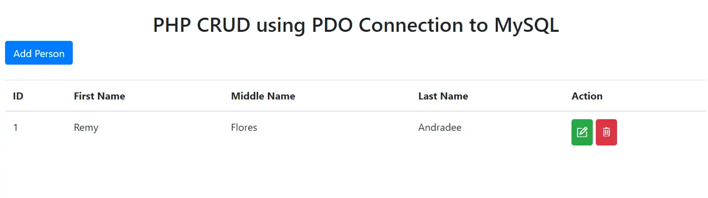 PHP CRUD using PDO - Create
