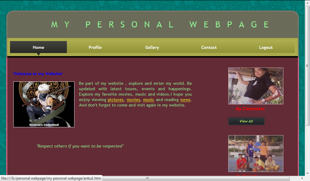 My Personal Webpage | Free Source Code Projects and Tutorials