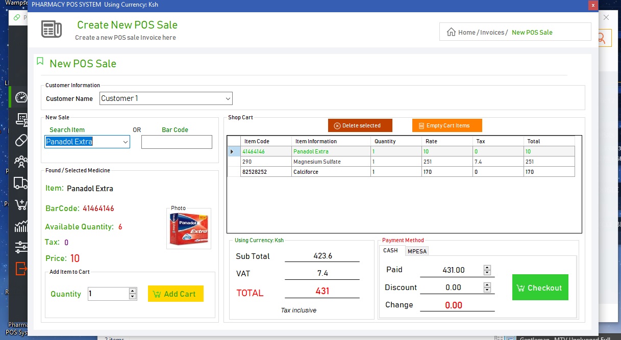 pos - Pharmacy/Chemist POS and Invoicing Software - Free Source Code