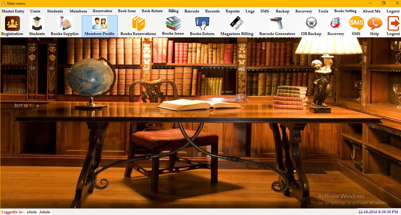 😍 Library management system project with barcode reader. Library