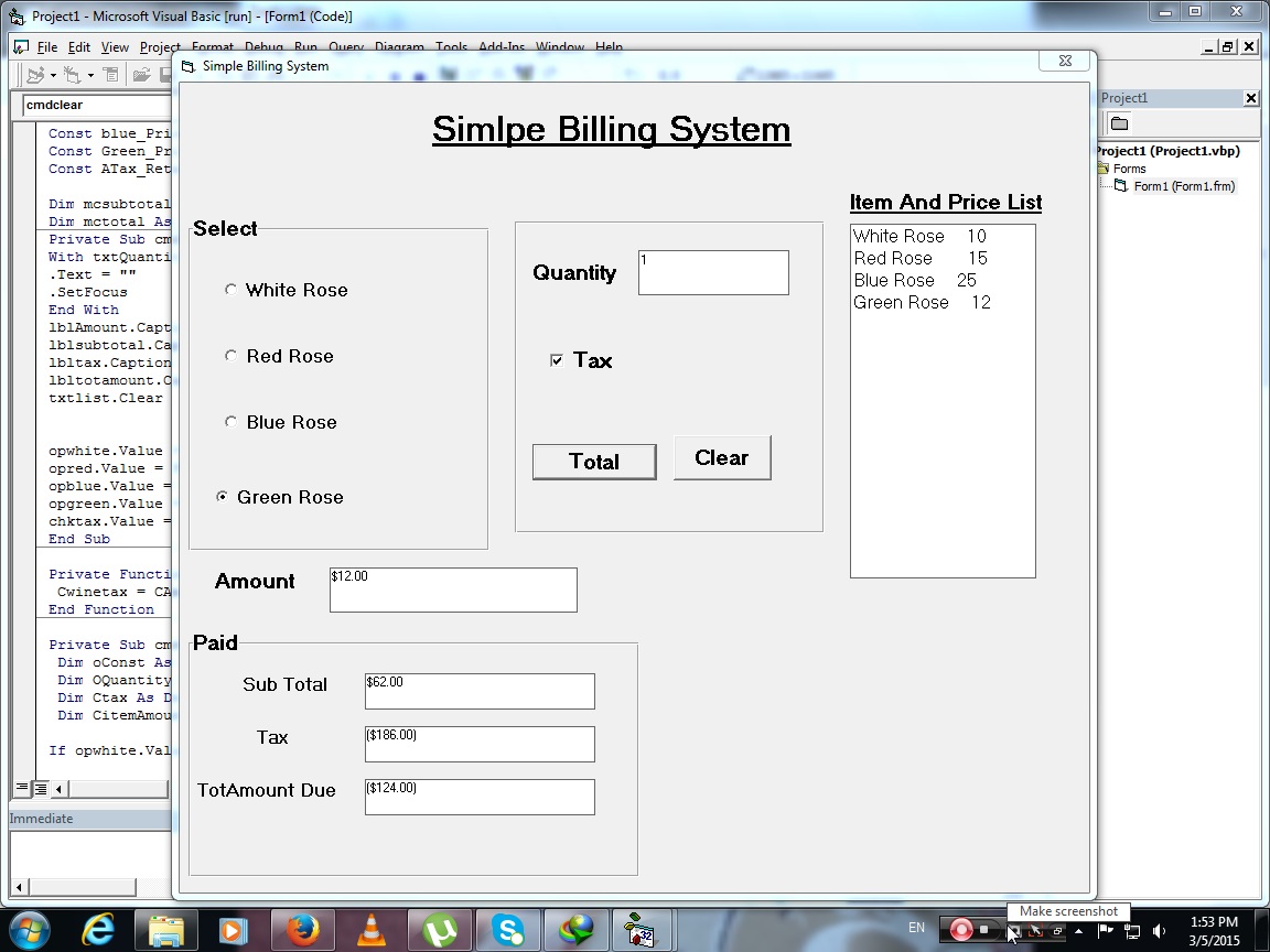 Simple Billing System Free Source Code Projects Tutorials