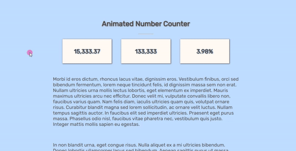 Animated Counting Number using JavaScript