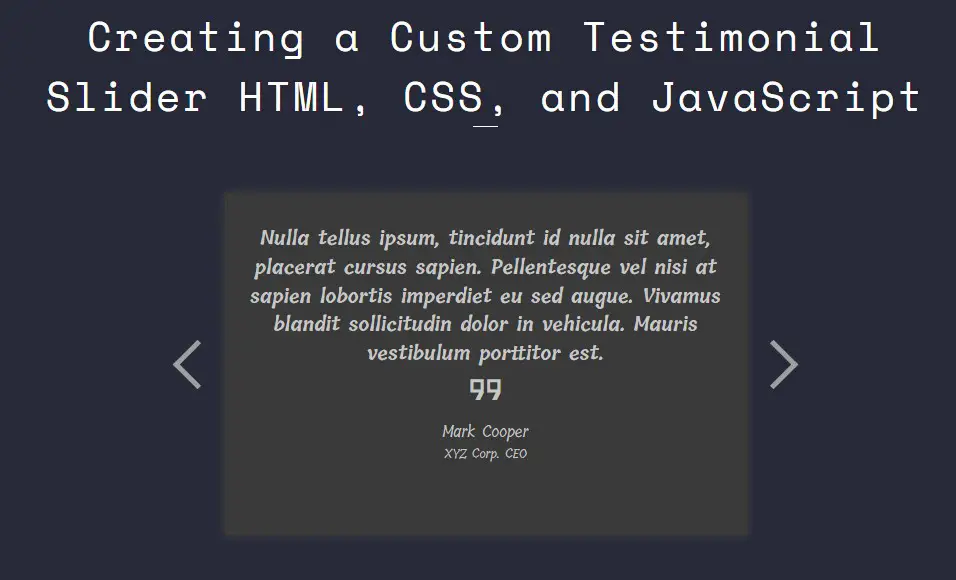Custom Testimonial Slider using JS