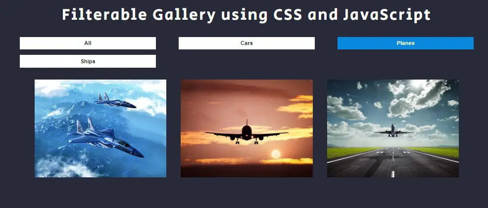 Filterable Image Gallery using JavaScript